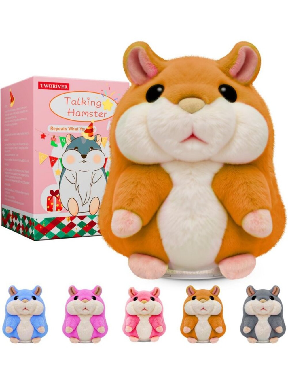 Interactive Talking Hamster Toy for Toddlers 3-4, Plush Speech Learning Gift